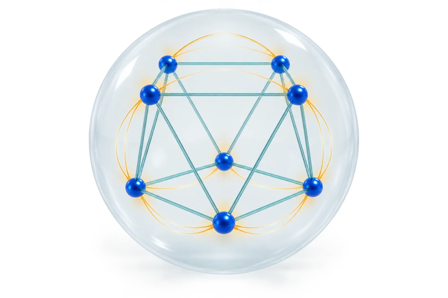 Eight points on a translucent sphere arranged as two offset squares, suggesting a square antiprism.